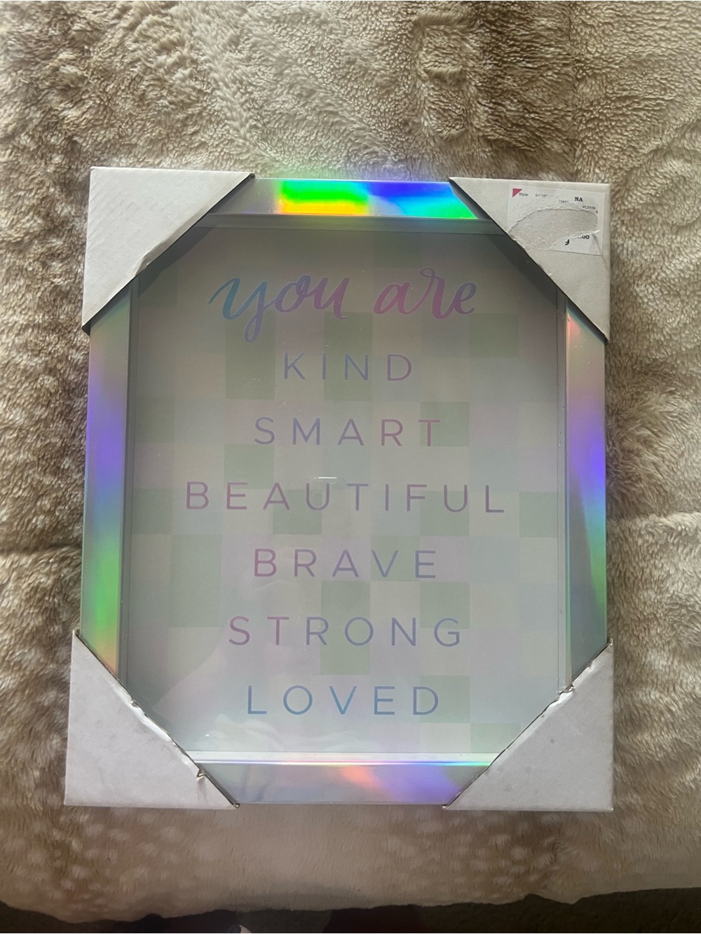 You Are Inspirational Holographic Wall Art - White/Multicolor